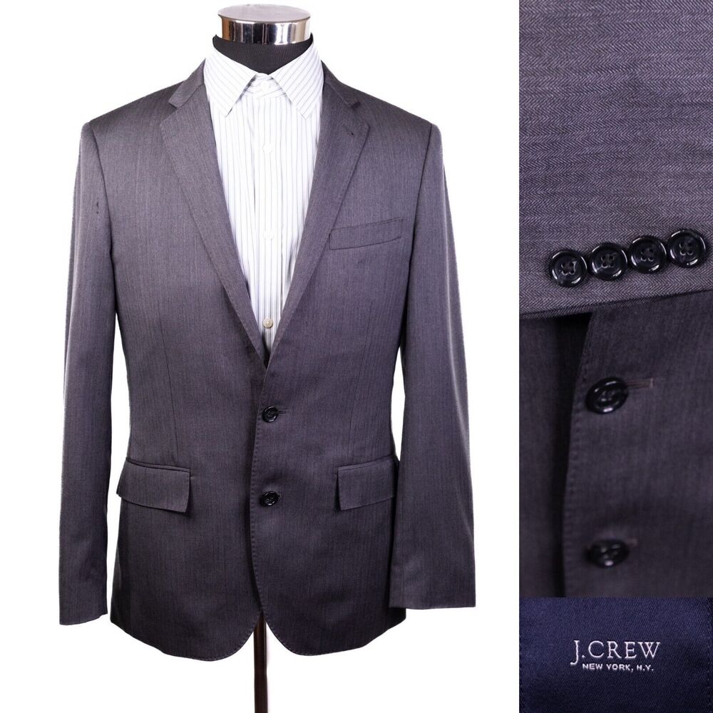 J Crew Ludlow Blazer Men's Gray 2 Button Italian Wool Sport Jacket Sz 38R